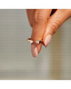 Women's Simple And Fashionable Mouth With Zircon Index Finger Ring