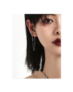 Long Irregular Ear Clip Female Tassel Chain Design Ear Bone Clip