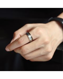 Tungsten Gold Ring Men's Wide Rasa Rose Gold