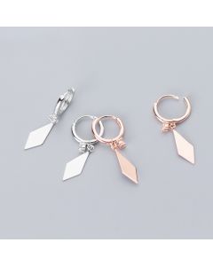 Glossy diamond short earrings