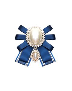 Pearl Bowknot Cloth Brooch