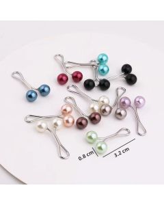 Women's U-shaped Scarf With Pearl Brooch