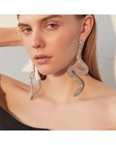 Exaggerated Burst Full Of Diamond Snake Earrings