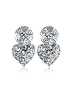Delicate Stud Earrings With Diamond-encrusted Metal Foil