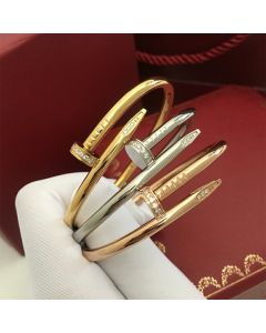Open Adjustable Nail Diamond Titanium Steel Bracelet