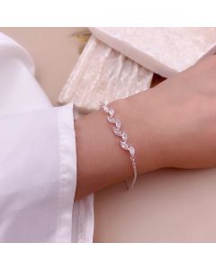 Special-interest Design High-grade New Zircon Leaf Bracelet