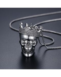 European And American Personality Jewelry Fashion Hip-Hop Crown Skull Pendant Necklace HIPHOP Men's Punk Accessories Customization