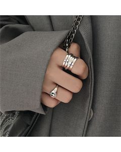 Multi-layer Wide Ring Women's Wide Version Simple and Wild Hipster Ring Distressed