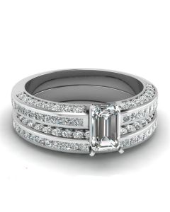 Vintage Elegant Ladies Zircon Ring Silver Plated Luxury Accessories