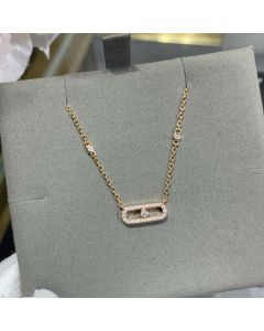 Rose Gold Simple Mobile Single Diamond Full Diamond Necklace