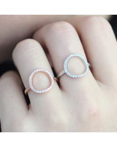 Fashion Simple Hollow O-shaped Ladies Ring