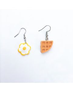 Asymmetrical earrings fun food ear clip