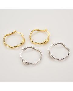 S925 Sterling Silver Large Ring Snake Earrings