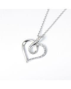 S925 Sterling Silver Love Micro Set Necklace
