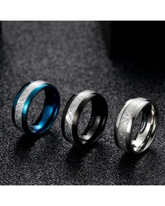 Ice Silk Foil Men's Ring Titanium Steel Ring Accessories