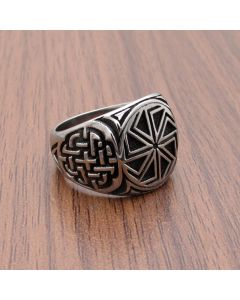 Personalized Retro Nordic Viking Mens Titanium Steel Ring