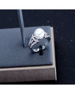Dailan Jewelry Freshwater Pearl Ring Opening Adjustable Diamond Women's Ring