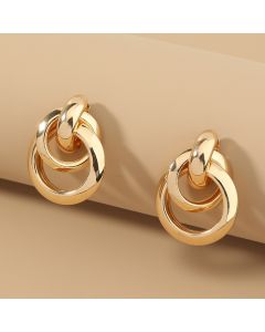 Metallic Matte Multi-ring Temperament Cold Wind Earrings