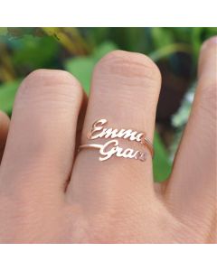 Double Name Ring Custom