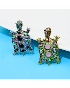 Diamond-embedded Fashion Retro Turtle Brooch Cute Animal Corsage