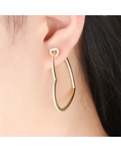 Micro-embellished Large Heart-shaped Earrings