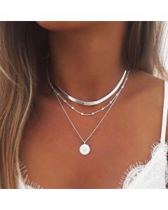 Popular Fashion Personality New Simple Multi-layer Lotus Pendant Necklace Female Blade Chain Necklace