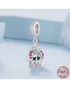 Original Exquisite Crown Pendant S925 Sterling Silver Plated Platinum String