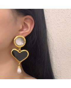 Fashion Pearl Exaggerated Drop Earrings Retro