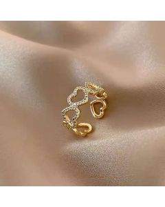 High-end Sense Love Heart-shaped Ring Female Light Luxury Minority Design Sense Fashion Personality Ins Popular Net Red Adjustable