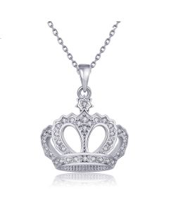Fashion Creative Crown Crystal Pendant Necklace