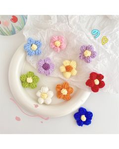 Handmade Wool Crochet Cute Little Flower X Brooch