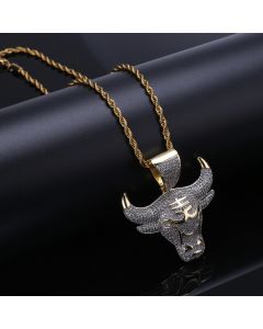 Hip hop Pendant with zircon head Necklace