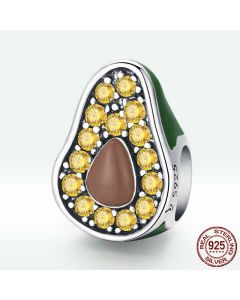 Avocado Sterling Silver S925 Beaded Oil Drop Beads