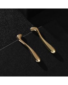 Geometric Lines Flow Gold And Silver Needle Gold Earrings Niche Alloy Earrings