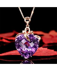 Heart-shaped amethyst pendant