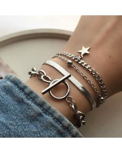Ladies Alloy Star Bracelet Set