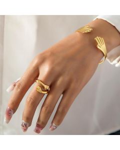 Design Hug Ring Bow Open-ended Bracelet