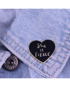 Black Heart-shaped Brooch Feminism Badge