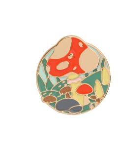 Red Mushroom Girl Alloy Drip Brooch