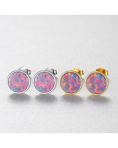 Women's Sterling Silver Stud Earrings Korean All-match Color Treasure Earrings