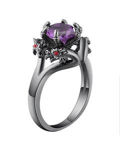 Color Zircon Black Gold Faucet Ring Women's Ring AliExpress Amazon Hot Boutique Jewelry Factory Supply