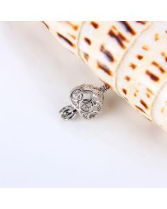 925 Sterling Silver European And American Round Bead Cage Pendant