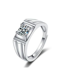 Imitation Moissanite Platinum Plated Domineering Wedding Ring