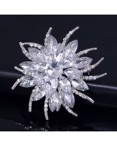 Fashion Vintage Collar Flower Crystal Brooch