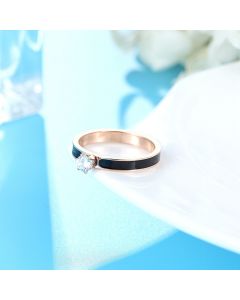 Simple Gram Epoxy 6 Claw Diamond Ring Hand Jewelry Stainless Steel Ring