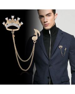 High-end Crown Brooch Men's Brooch Pin Suit Collar Pin Accessories