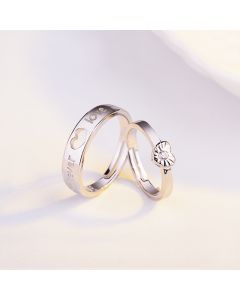 Heart-To-Heart And Lively Letter Couple Ring