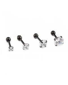 Titanium Steel Screw Hypoallergenic Diamond Small Earrings