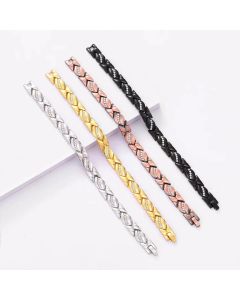 Leaves Diamond Magnet Bracelet Bronze Brushed