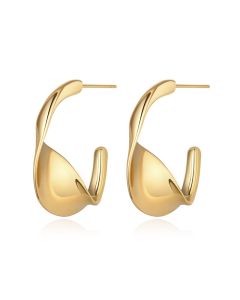 Golden Earrings Hoop Temperament Twist